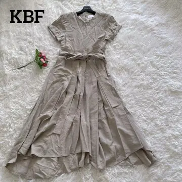 새상품급 KBF 롱 기장 원피스 밑단 변형 허리 리본 F