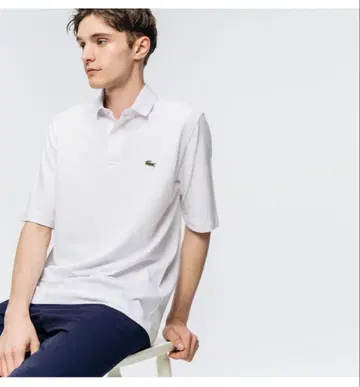 LACOSTE 피케 셔츠 화이트 루즈핏
