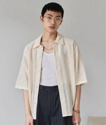 택 포함 새상품 Loose Half sleeve box shirt