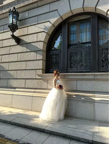 화이트 웨딩 드레스 A 라인 스트랩리스