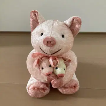 OHARA 돼지 가족 봉제 인형 쇼와 레트로 초레어