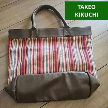 TAKEO KIKUCHI 토트백 사이드 포켓 & 지퍼