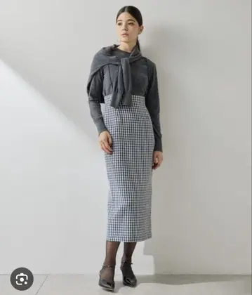 whim gazette 트위드 스커트 네이비