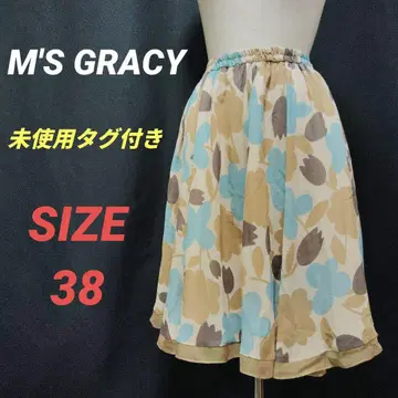 미사용 택 포함 M'S GRACY 엠즈 그레이시 꽃무늬 플레어 스커트
