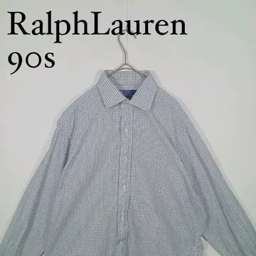 Ralph Lauren 90년대 체크 무늬 셔츠 화이트