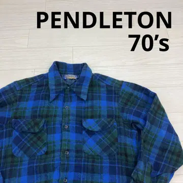 PENDLETON 펜들턴 70's 울 체크 셔츠 USA제