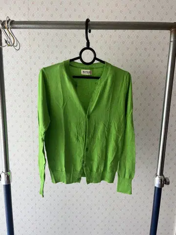 BEAMS BOY 원포인트 가디건 그린