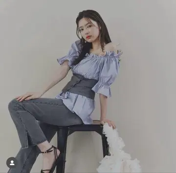 프로포션 바디 드레싱 코르셋 오프숄더 블라우스 S