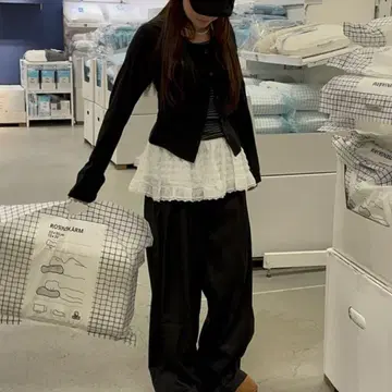 발레코어 로우웨스트 레이스 미니 스커트
