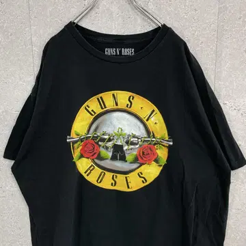 건즈 앤 로지즈 밴드 뮤직 프린트 블랙 티셔츠 2XL