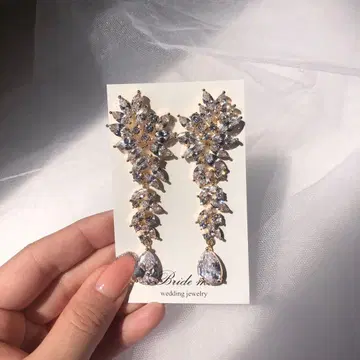 Bride me 귀찌 큐빅 지르코니아 골드 계열 브라이덜