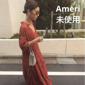 미사용 Ameri SHIRRING PLEATS DRESS 인기 색상 레어