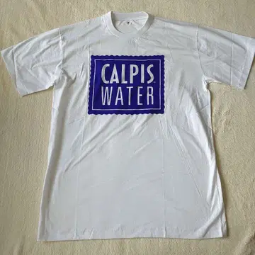 90s CALPIS WATER 로고 티셔츠 데드스탁 기업 T