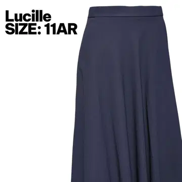 Lucille 일본제 폴리에스터 플레어 스커트 네이비 11AR66