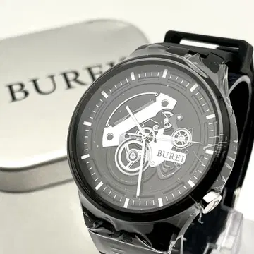 [작동/새상품] BUREI 바오쇼 쿼츠 블랙 다이얼 남성용 손목시계