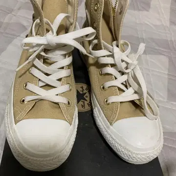 비교적 깨끗합니다 컨버스 베이지 하이컷 여성용 스니커즈 24cm