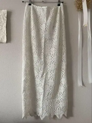 SLOBE IENA 화이트 레이스 롱 F 사이즈
