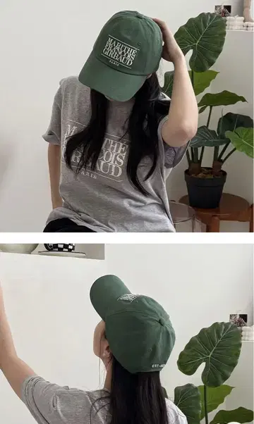[새상품] 로고가 들어간 그린 컬러 야구 모자