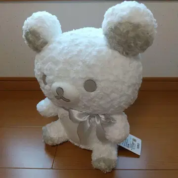[미사용 새상품] 리락쿠마 화이트 로즈 봉제 인형 XL 실버 약 35cm