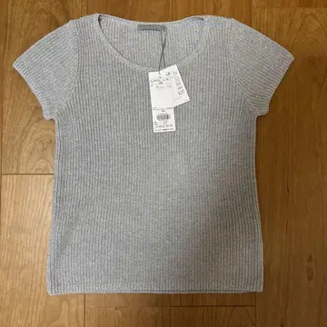 theory luxe 그레이 라메 반팔 니트 M 사이즈