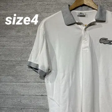 [레어] 일본제 LACOSTE 라코스테 피케 셔츠 빅 로고 화이트