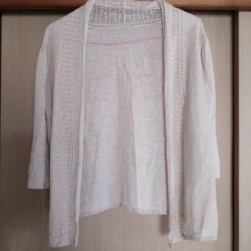 MUJI 아이보리 니트 가디건 7부 소매 M