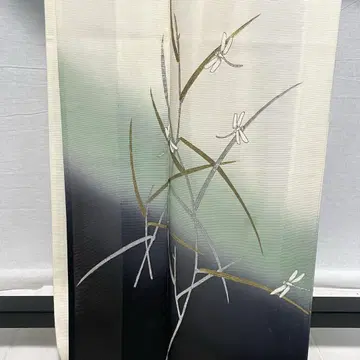 D373 여름 기모노 호몬기 잠자리 금은채 명주 순수 실크