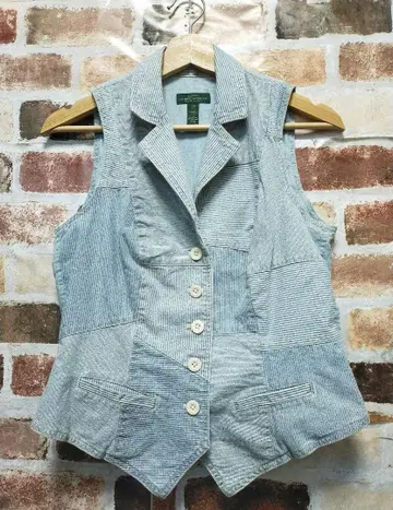LAUREN RALPH LAUREN / 스트라이프 패치워크 베스트