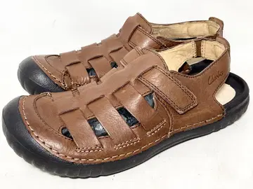 새상품급 Clarks UK6G 가죽 컴포트 샌들 브라운