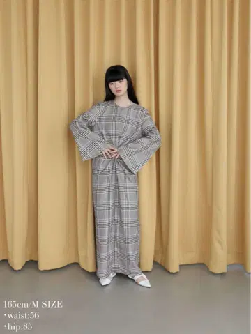 카토린도쿄 twist bellsleeve onepiece 체크
