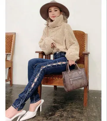 GYDA 사이드 레이스업 데님