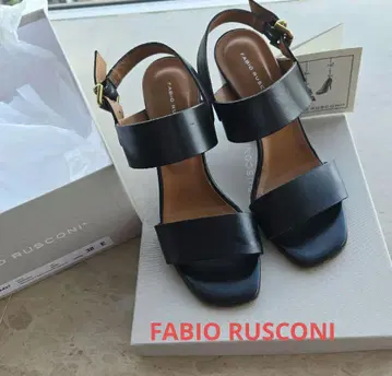 FABIO RUSCONI 블랙 힐 샌들 38E