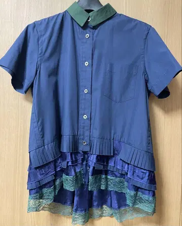 사카이 사카이 블라우스 레이스 반팔 셔츠