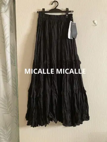 [ MICALLE MICALLE ] 디자인 롱 스커트 블랙
