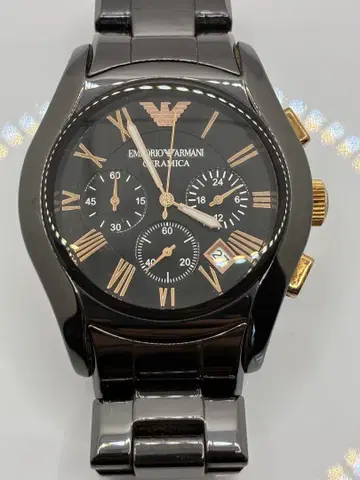 EMPORIO ARMANI 새상품급 작동품 세라미카 블랙 x 골드 남성용