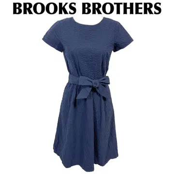 [새상품급] BROOKS BROTHERS 반팔 원피스 리본 2 네이비