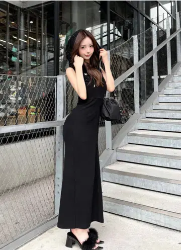 샤이니 맨투맨 롱 원피스 다리치