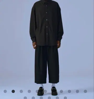 쿠티 프로덕션 컷 와이드 팬츠 8부 L 블랙