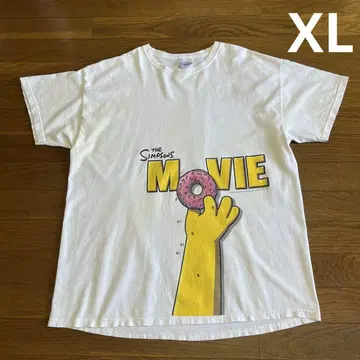 00년대 Hanes 심슨 MOVIE 티셔츠 XL 화이트 도넛
