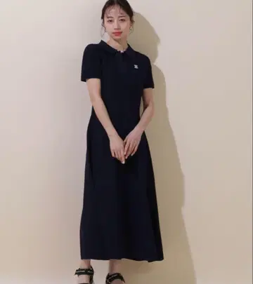 JILL by JILL STUART 반팔 폴로 셔츠 원피스 네이비