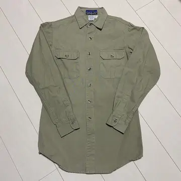 80s Patagonia 코튼 덕 원단 셔츠 M 파타고니아 빅 택