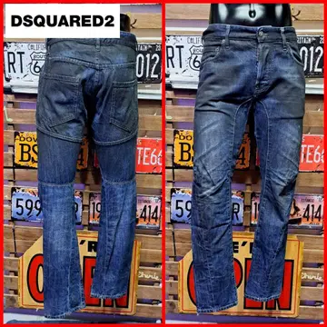 Dsquared2 오일 코팅 가공 타이 바이커 청바지 46