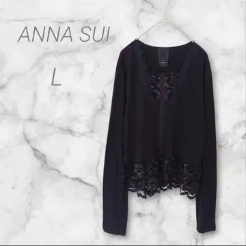 ANNA SUI 안나수이 긴팔 가디건 L 레이스 장식 USA 제작