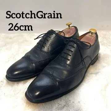 스코치 그레인 윙팁 타입 26.0cm 블랙 천연 가죽