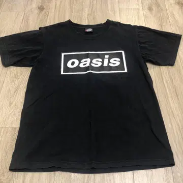 oasis 로고 프린트 티셔츠 L 사이즈 블랙 구제 의류