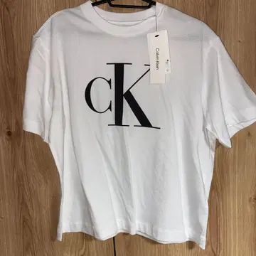 캘빈클라인 CK 로고 화이트 티셔츠 S