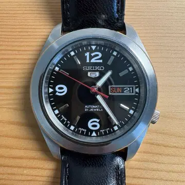 SEIKO 5 7S26-03X0 블랙 다이얼 가죽 벨트 환장 완료