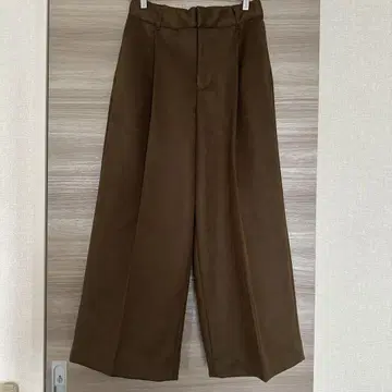브라운 와이드 슬랙스