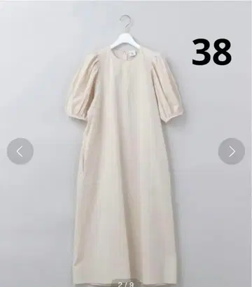 로쿠 볼륨 숏 슬리브 드레스 38 퍼프 슬리브 맥시 길이