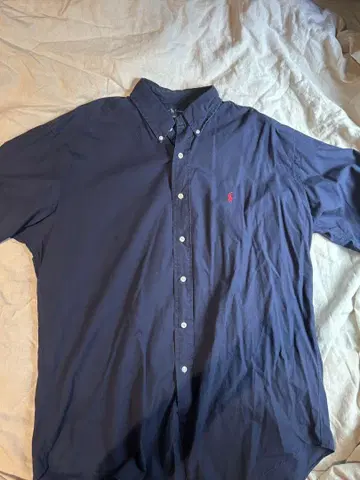 90년대 Ralph Lauren Blake 네이비 반팔 셔츠 L